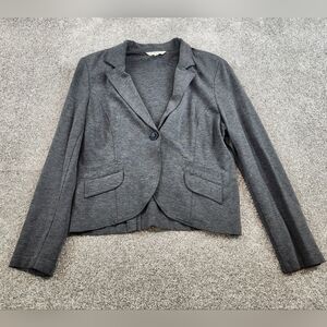 CAbi Women’s 10 Gray Blazer Pockets Style 616 Single Button Closure